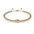 Tortue | Or 18 carats | Blanc | Tortue de mer de cristal | Bracelet Charmballa en macramé